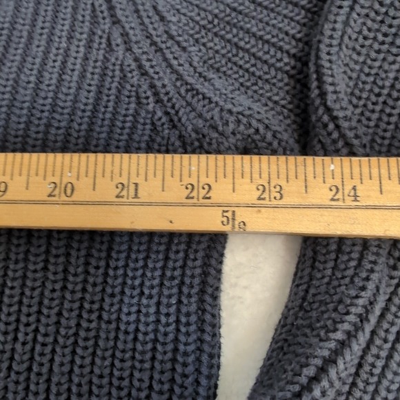 LL Bean Blue 1/4 Button Ribbed Henley Pullover Knit Sweater Mens LT Cotton Ragg - Picture 6 of 9